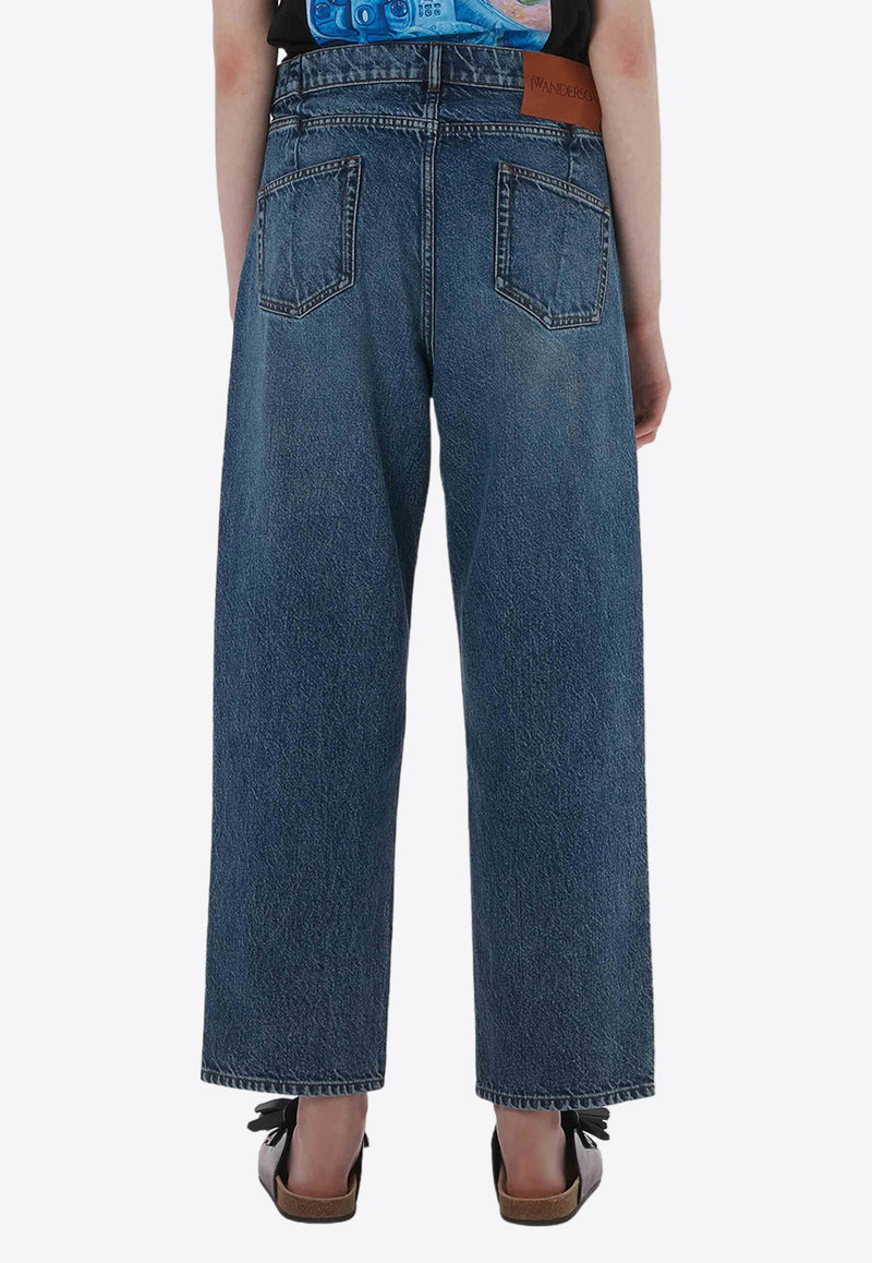 JW Anderson Logo Patch Straight-Leg Jeans Blue DT0098PG1619_844