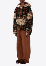 JW Anderson Graphic Print Faux-Fur Jacket Brown JK0337PG1585_600