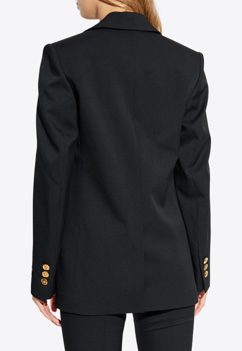 Versace Single-Breasted Wool Blend Blazer Black 1013633 1A04649-1B000