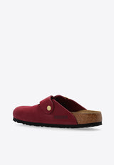 Birkenstock Boston Big Buckle Leather Clogs Bordeaux 1028058 0-BERRY CRUSH