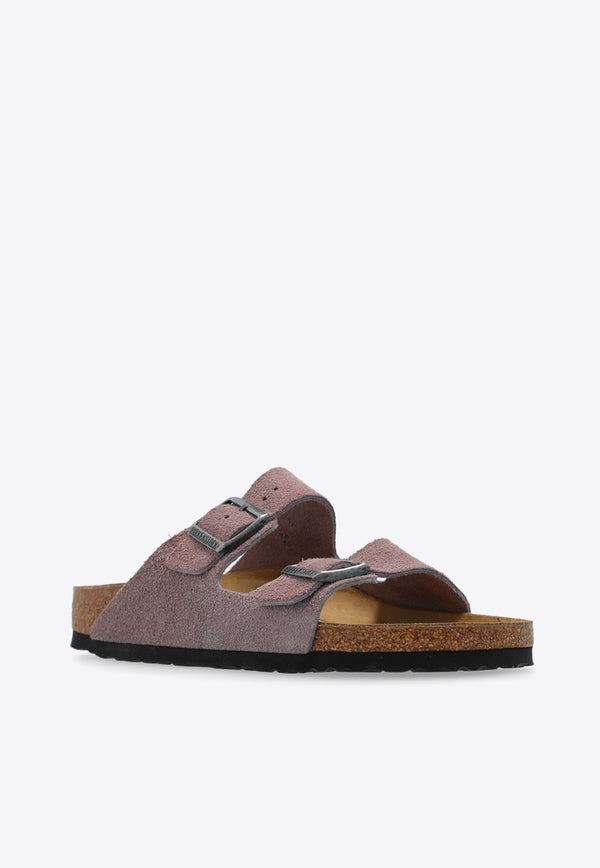 Birkenstock Arizona Two-Strap Suede Slides Purple 1028360 0-FADED PURPLE