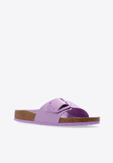 Birkenstock Madrid Big Buckle Patent-Leather Slides Purple 1027833 0-HIGH SHINE CROCUS