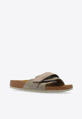 Birkenstock Oita Logo-Embossed Suede Slides Beige 1028056 0-TAUPE