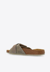 Birkenstock Oita Logo-Embossed Suede Slides Beige 1028056 0-TAUPE