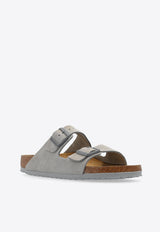 Birkenstock Arizona Two-Strap Suede Slides Gray 1027749 0-STONE COIN