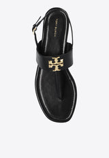 Tory Burch Eleanor T-strap Leather Flat Sandals Black 157967 0-006