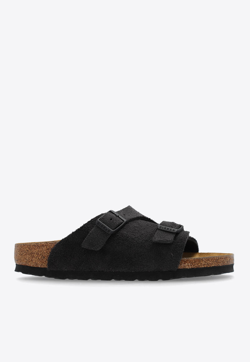 Birkenstock Zurich Double-Strap Suede Slides Gray 1028547 0-VELVET GREY