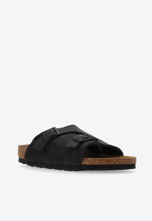 Birkenstock Zurich Double-Strap Suede Slides Gray 1028547 0-VELVET GREY