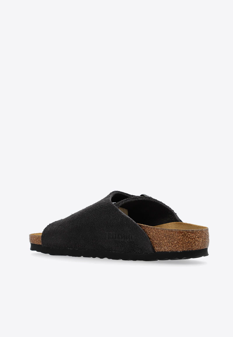 Birkenstock Zurich Double-Strap Suede Slides Gray 1028547 0-VELVET GREY