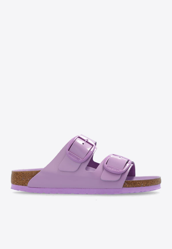 Birkenstock Arizona Big-Buckle Leather Slides  Purple 1028611 0-HIGH SHINE CROCUS