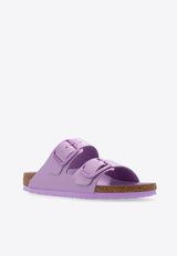 Birkenstock Arizona Big-Buckle Leather Slides  Purple 1028611 0-HIGH SHINE CROCUS