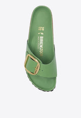 Birkenstock Madrid Big-Buckle Leather Slides  Green 1028738 0-HIGH SHINE GREEN TEA