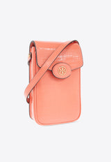 Tory Burch Robinson Crosshatched Phone Holder Coral 158824 0-650