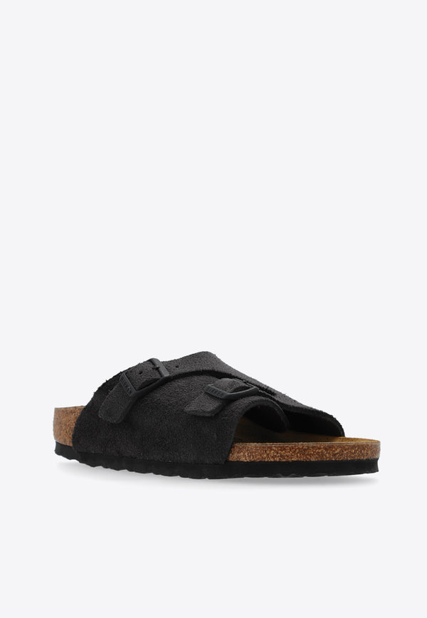 Birkenstock Zürich Double-Buckle Suede Slides Gray 1028586 0-VELVET GREY