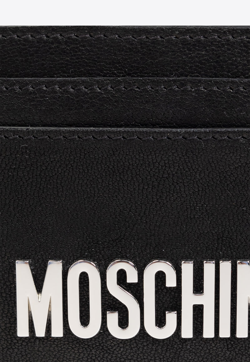 Moschino Logo Print Leather Cardholder Black 242Z2 A8125 8015-0555