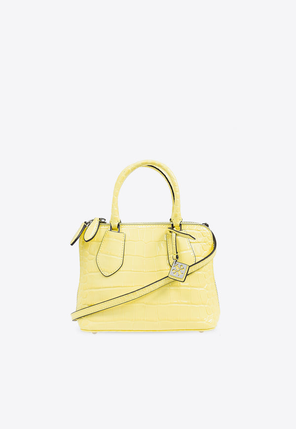 Tory Burch Mini Swing Top Handle Bag in Croc-Embossed Leather Yellow 158437 0-700