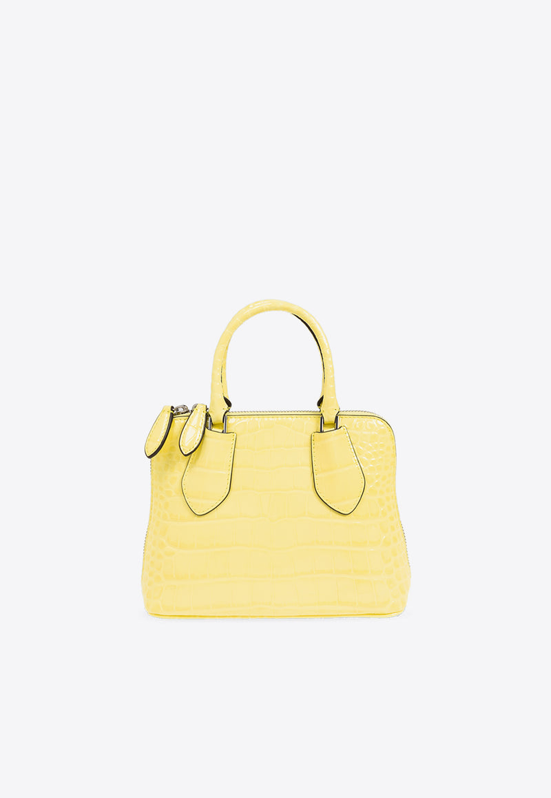 Tory Burch Mini Swing Top Handle Bag in Croc-Embossed Leather Yellow 158437 0-700