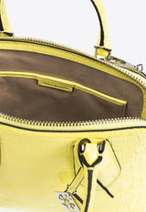 Tory Burch Mini Swing Top Handle Bag in Croc-Embossed Leather Yellow 158437 0-700