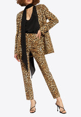 Moschino Leopard Print Straight-Leg Pants Brown 242E A0301 5550-1888