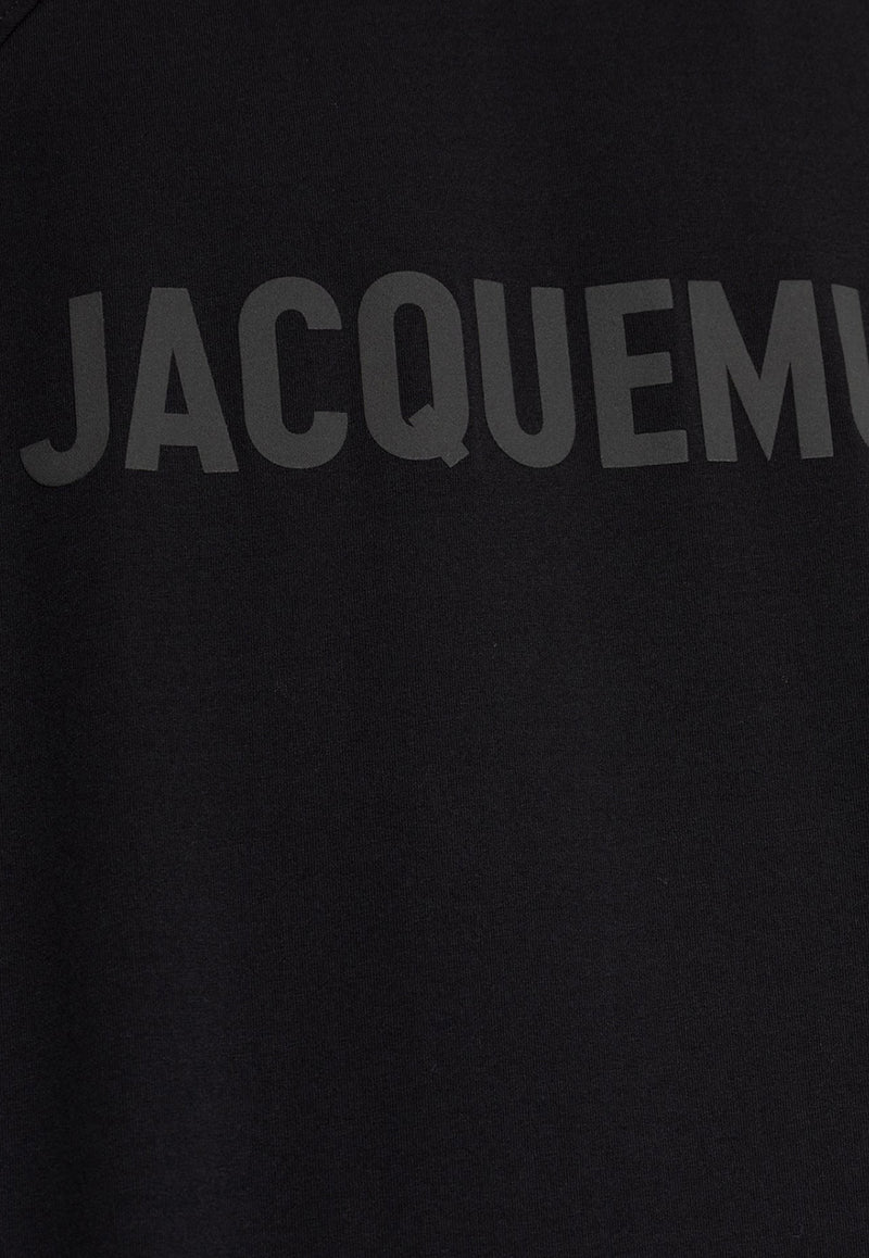 Jacquemus Le Typo Logo Print Crewneck T-shirt Black 245JS212 2011-990