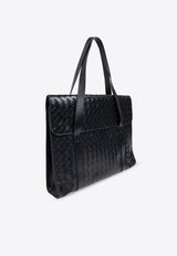 Bottega Veneta Intrecciato Leather Briefcase Black 795102 V2HL1-8803