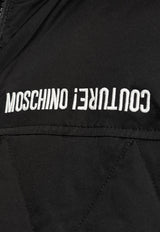 Moschino Logo Print Quilted Jacket Black 242ZR A0624 7017-1555