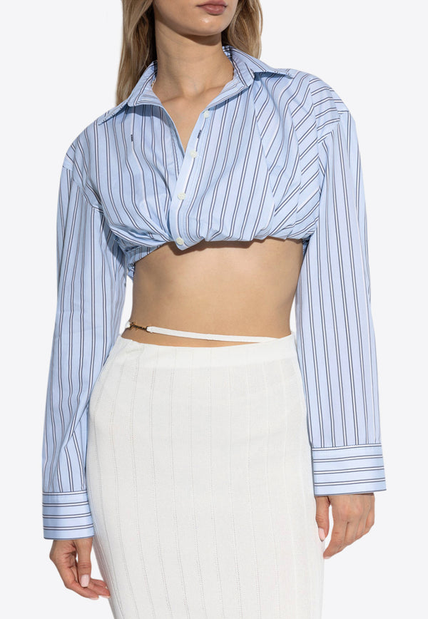 Jacquemus La Bahia Striped Button-Up Shirt Blue 243SH042 1140-3FE