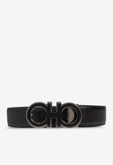 Salvatore Ferragamo Gancini Reversible Leather Belt Black 67A254 DOUBLE ADJUS 770682-NERO