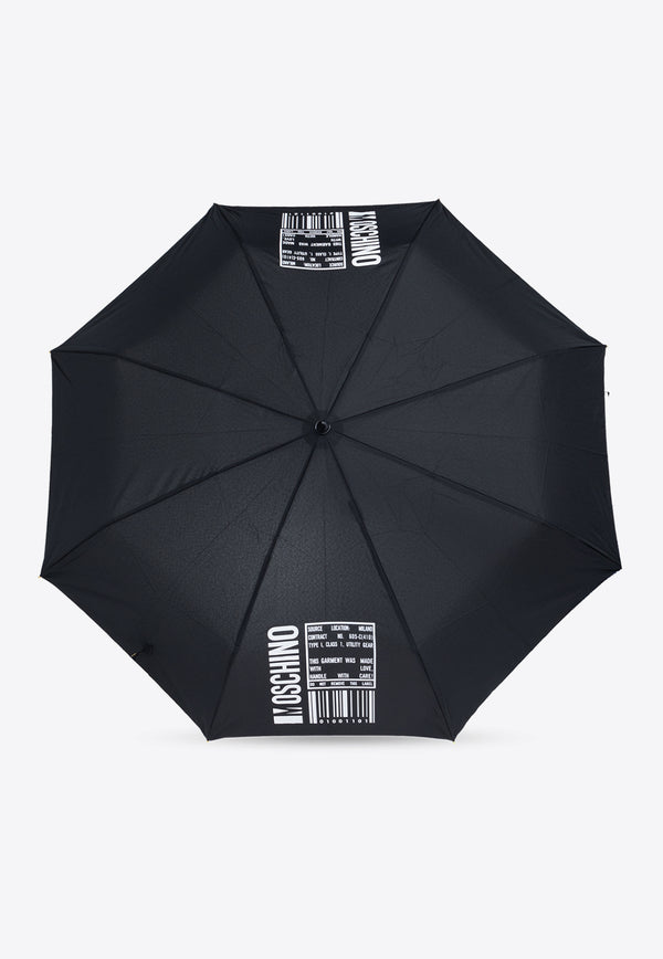 Moschino Bar-Code Print Umbrella Black 8941 OPENCLOSEA-BLACK