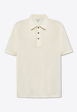 Bottega Veneta Logo Embroidered Polo T-shirts Dove 796163 V4DG0-9317