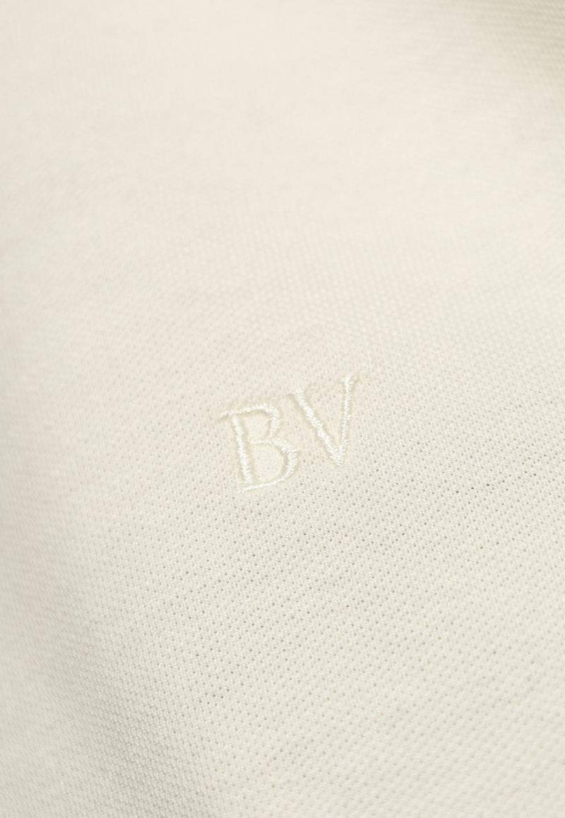 Bottega Veneta Logo Embroidered Polo T-shirts Dove 796163 V4DG0-9317