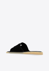 Dolce 
Gabbana DG Logo Suede Slides Black A80461 AT441-80999