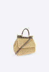 Dolce 
Gabbana Medium Sicily Woven-Raffia Shoulder Bag Beige BB6003 A2Y84-8B134