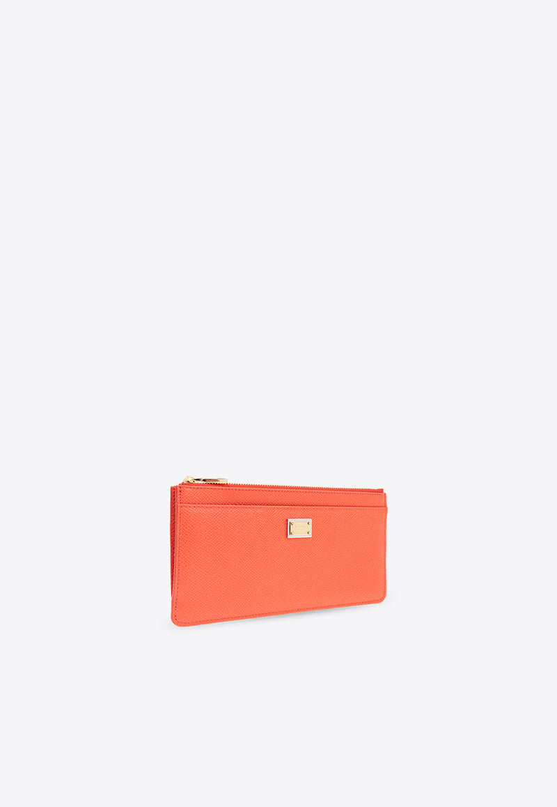 Dolce 
Gabbana Large Logo Tag Leather Cardholder Red BI1265 A1001-87550