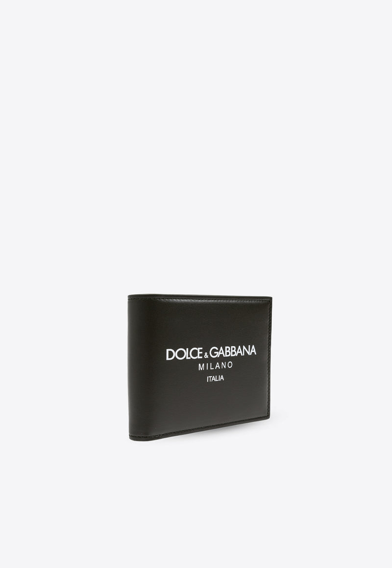 Dolce 
Gabbana Bi-Fold Logo Print Leather Wallet Black BP1321 AN244-HXII7