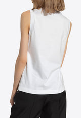 Alexander McQueen Feather-Embroidery Sleeveless T-shirt White 797769 QLACU-9000