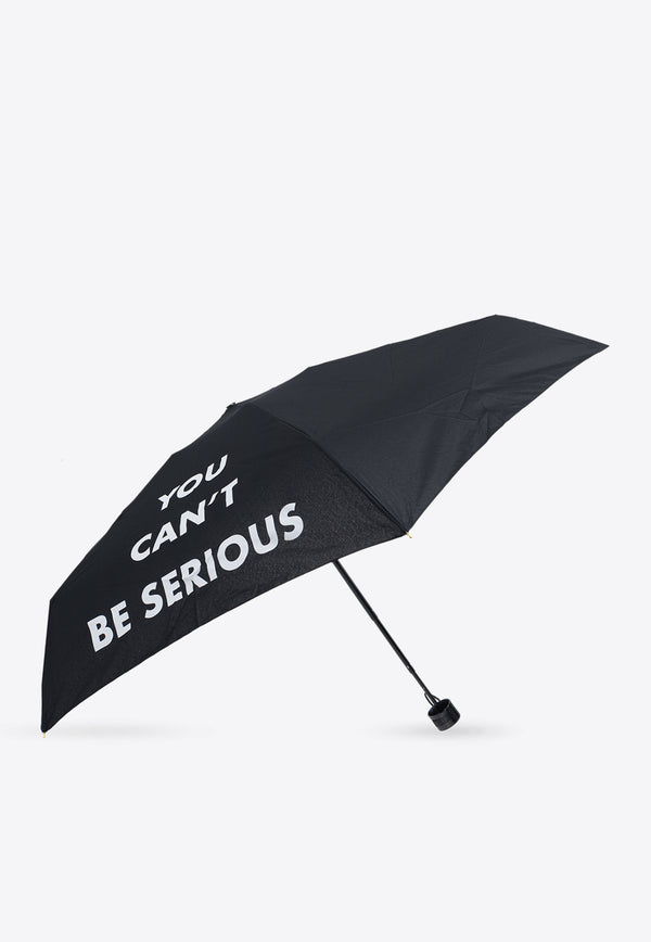 Moschino You Can
t Be Serious Printed Umbrella Black 8985 SUPERMINIA-BLACK