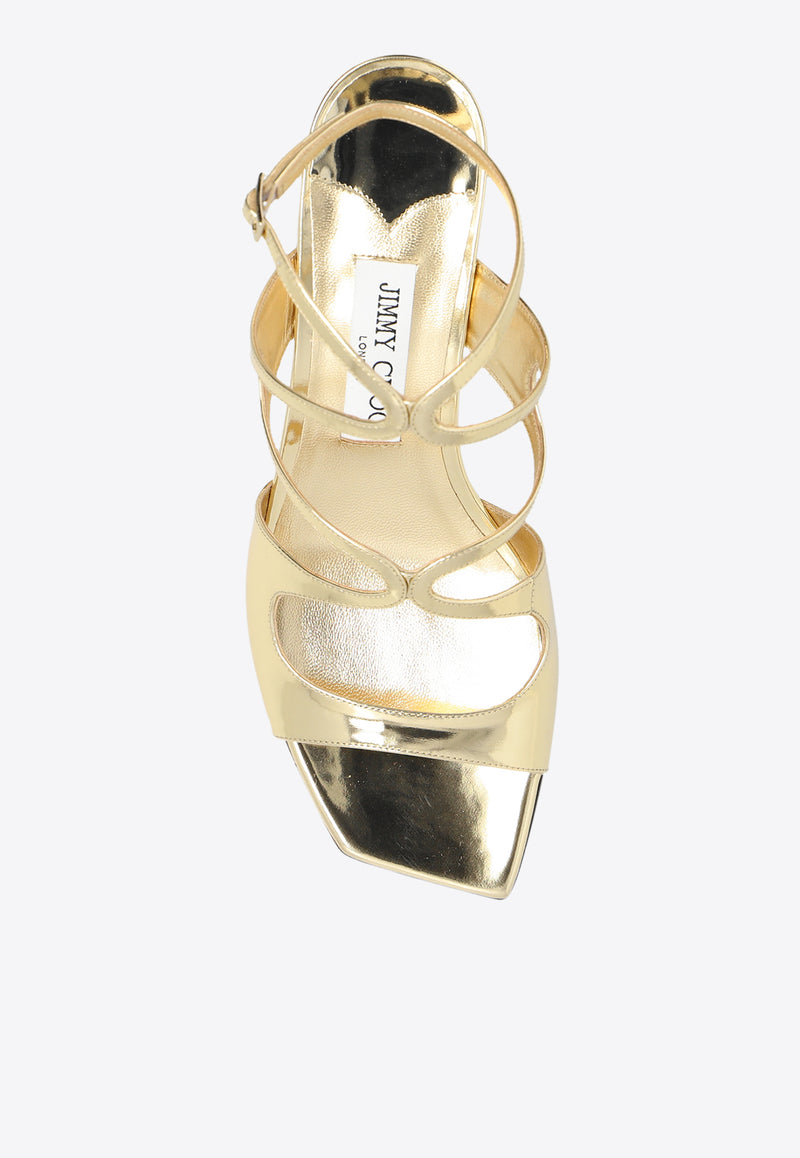 Jimmy Choo Azilia 45 Leather Sandals Gold AZILIA 45 QUI-GOLD