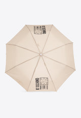 Moschino Bar-Code Print Umbrella Beige 8941 OPENCLOSED-DARK BEIGE