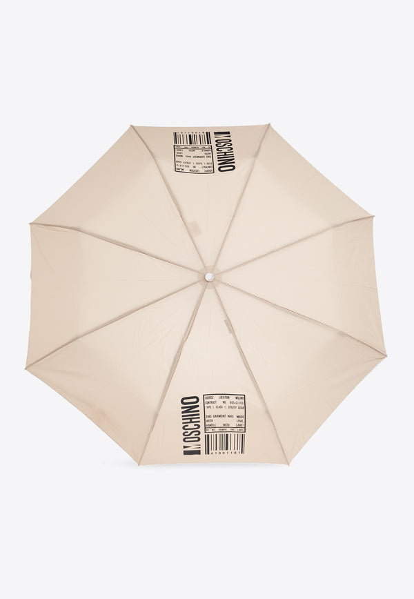 Moschino Bar-Code Print Umbrella Beige 8941 OPENCLOSED-DARK BEIGE