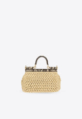 Dolce 
Gabbana Small Sicily Woven-Raffia Shoulder Bag Beige BB7116 A2Y84-8B134