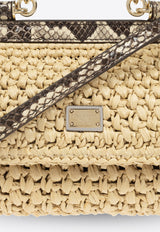 Dolce 
Gabbana Small Sicily Woven-Raffia Shoulder Bag Beige BB7116 A2Y84-8B134