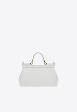 Dolce 
Gabbana Elongated Sicily Leather Top Handle Bag White BB7652 A1037-80002