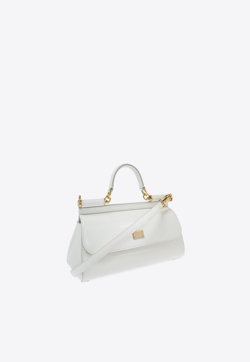 Dolce 
Gabbana Elongated Sicily Leather Top Handle Bag White BB7652 A1037-80002