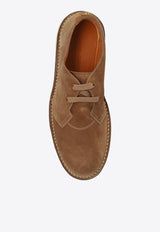 Dolce 
Gabbana DG Plaque Suede Derby Shoes Brown A10826 AT441-80024