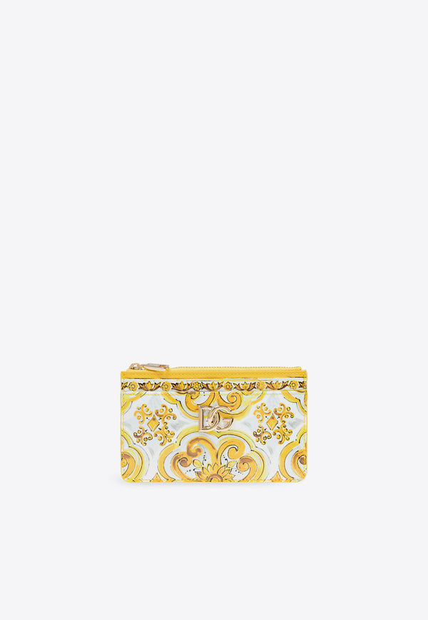 Dolce 
Gabbana DG Plaque Majolica Print Cardholder Yellow BI1261 AQ240-HG3OB