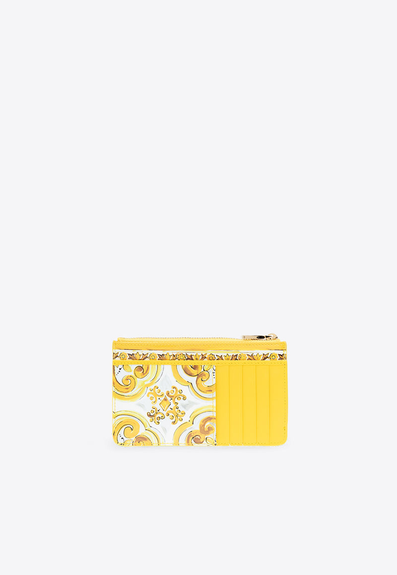 Dolce 
Gabbana DG Plaque Majolica Print Cardholder Yellow BI1261 AQ240-HG3OB