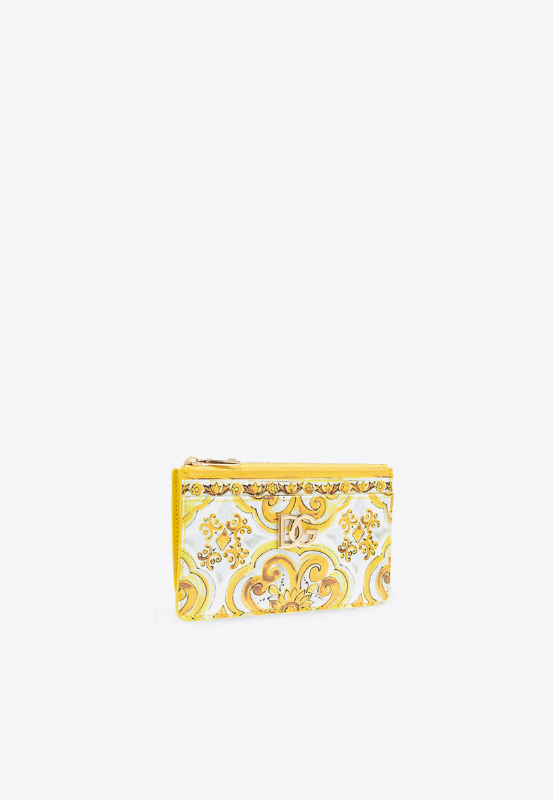 Dolce 
Gabbana DG Plaque Majolica Print Cardholder Yellow BI1261 AQ240-HG3OB