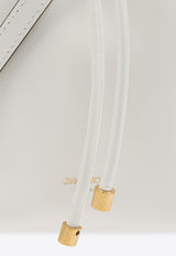 Jimmy Choo Bon Bon Leather Bucket Bag White BON BON BCKT N S MN HUT-LATTE GOLD