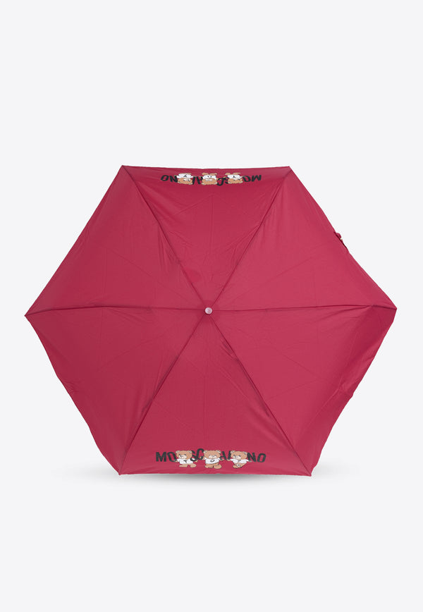 Moschino Teddy Bear Mini Umbrella Burgundy 8425 SUPERMINIC-CHERRY